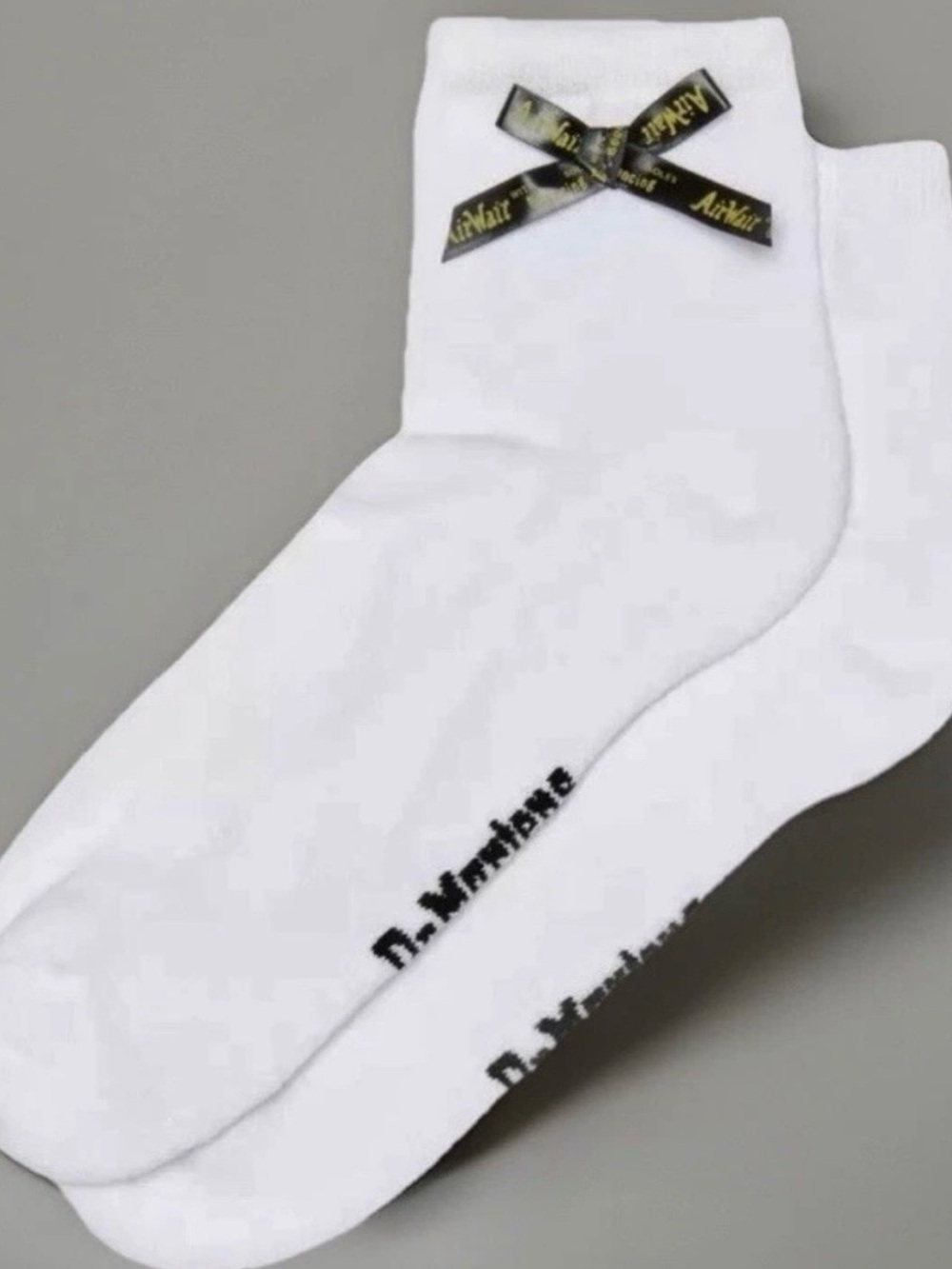 Dr. Martens Ankle Bow Socks S/M White Organic Cotton